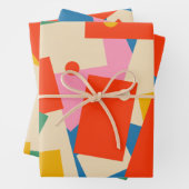 Colorful 80s Geometric Abstract Pattern Inpakpapier Vel (In situ)