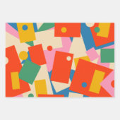 Colorful 80s Geometric Abstract Pattern Inpakpapier Vel (Voorkant)