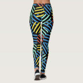Colorful 80s Memphis Design Circular Pattern Leggings (Achterkant)