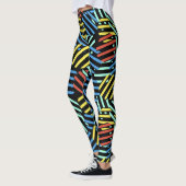 Colorful 80s Memphis Design Circular Pattern Leggings (Links)