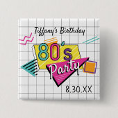 Colorful 80's Party Button (Voorkant)