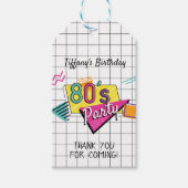 Colorful 80's Party Gift Labels Cadeaulabel (Voorkant)