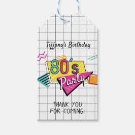 Colorful 80's Party Gift Labels Cadeaulabel