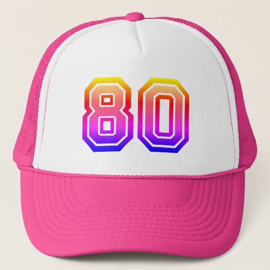 Colorful 80th Birthday Party Trucker Pet (Voorkant)
