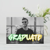 Colorful 90s Retro Typografie Foto Afstuderen Aankondiging (Staand voorkant)