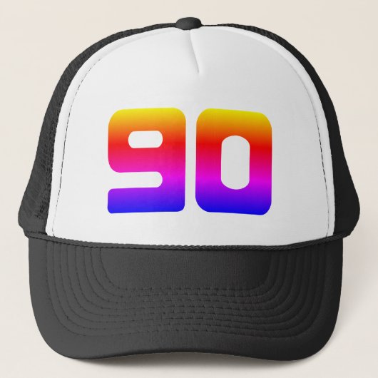 Colorful 90th Birthday Party Trucker Pet (Voorkant)