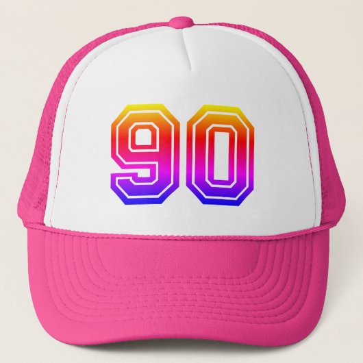 Colorful 90th Birthday Party Trucker Pet (Voorkant)