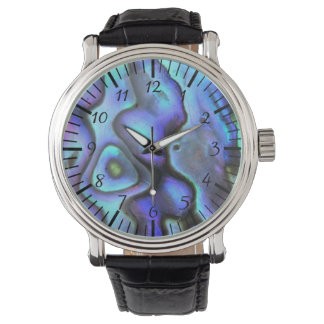 Colorful Abalone Seashell, prachtige Natuur Horloge