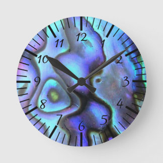 Colorful Abalone Seashell, prachtige Natuur Ronde Klok
