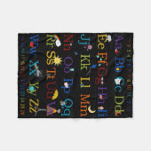 Colorful ABC 123-ontwerp Fleece Deken (Voorkant (Horizontaal))