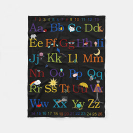 Colorful ABC 123-ontwerp Fleece Deken