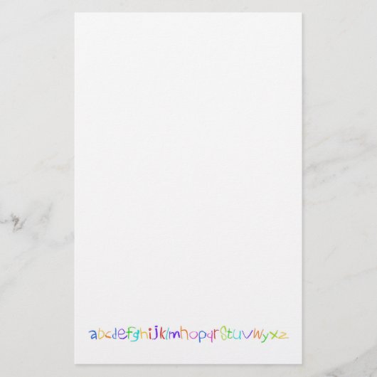 Colorful ABC Rainbow Crayons Kind handschrift Briefpapier (Voorkant)