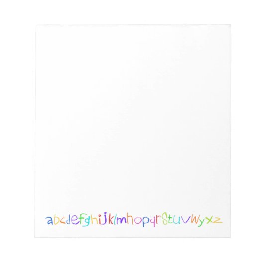 Colorful ABC Rainbow Crayons Kind handschrift Notitieblok (Voorkant)