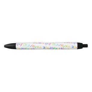 Colorful ABC Rainbow Crayons Kind handschrift Zwarte Inkt Pen