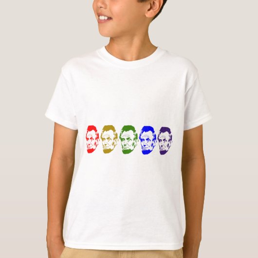 Colorful Abe Lincoln Abstracte kunst T-shirt (Voorkant)
