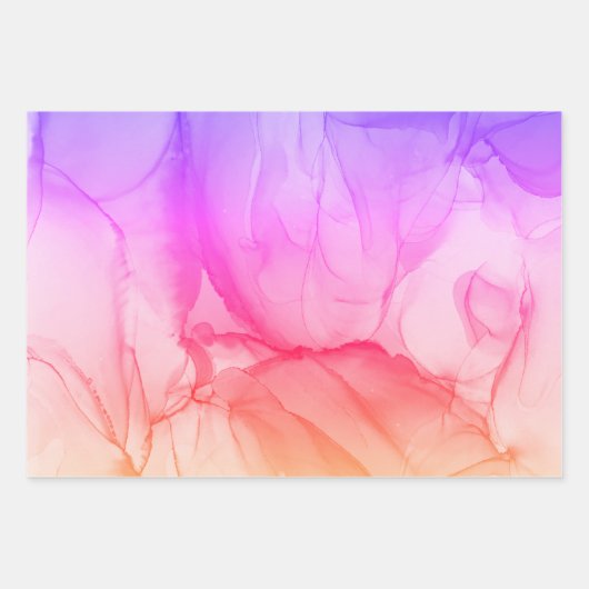 Colorful Abstract Alcohol Ink Art Inpakpapier Vel (Voorkant)