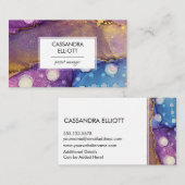 Colorful Abstract Alcohol Ink Liquid Art Business  Visitekaartje (Voorkant / Achterkant)