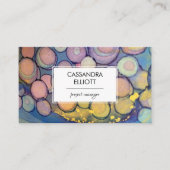 Colorful Abstract Alcohol Ink Liquid Art Business Visitekaartje (Voorkant)
