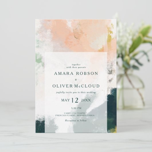 Colorful Abstract All-in-One Weddenschap Kaart (Staand voorkant)