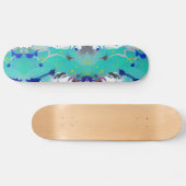 Colorful abstract aqua fuchsia indigo kat voices persoonlijk skateboard (Horizontaal)