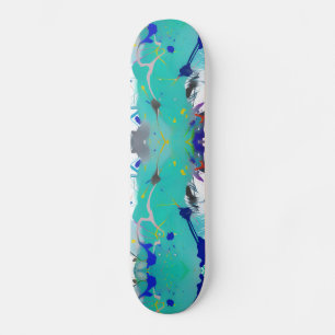 Colorful abstract aqua fuchsia indigo kat voices persoonlijk skateboard