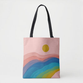Colorful Abstract Art Artsy Pink Yellow Blue Gift Tote Bag