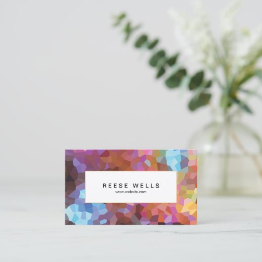 Colorful Abstract Art Geometric Patroon Visitekaartje (Staand voorkant)