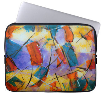 Colorful abstract art on computer bag laptop sleeve
