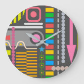 Colorful Abstract Art Pattern Grote Klok (Voorkant)
