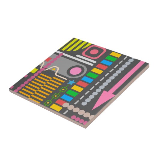 Colorful Abstract Art Pattern Tegeltje (Zijkant)