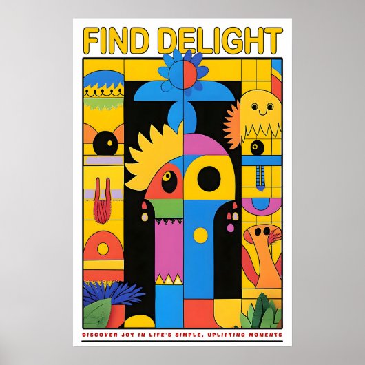 Colorful Abstract Art Print Modern Geometric Home (Voorkant)