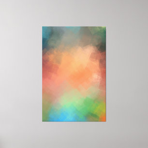 Colorful Abstract Art Yellow Red Blue Green Modern Canvas Afdruk