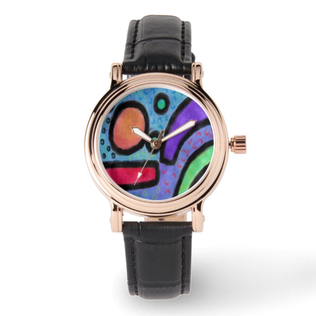 Colorful Abstract Artwear Horloge (Voorkant)