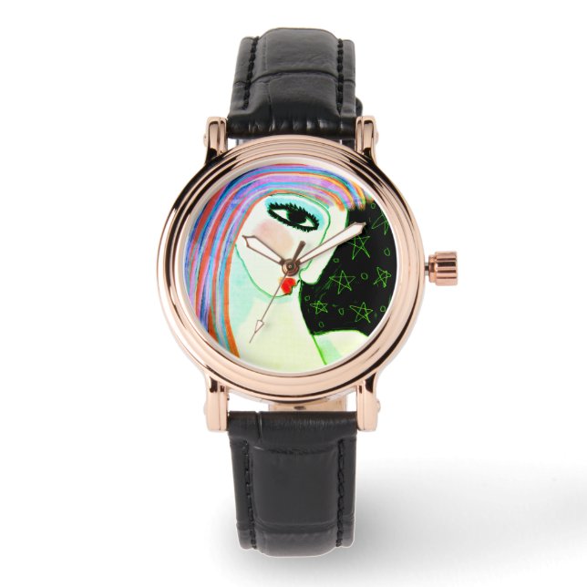 Colorful Abstract Artwear Horloge (Voorkant)