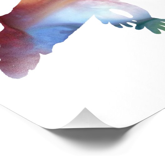 Colorful abstract axolotl silhouet foto afdruk (Hoek)