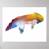 Colorful abstract axolotl silhouet poster (Voorkant)