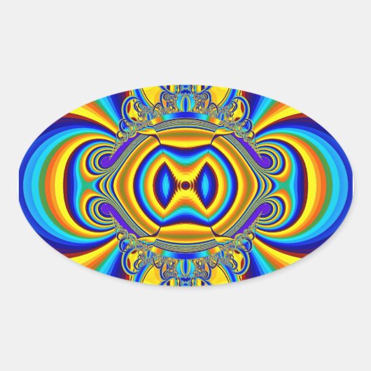 Colorful Abstract Background-14334 Ovale Sticker (Voorkant)