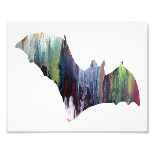 Colorful abstract Bat silhouette Foto Afdruk (Voorkant)