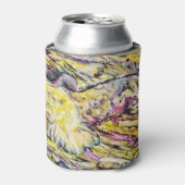 Colorful Abstract Bird Hawk Art Yellow Blikjeskoeler (Blikje Voorkant)