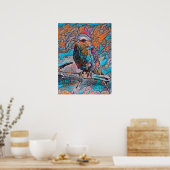 Colorful Abstract Bird Poster (Keuken)