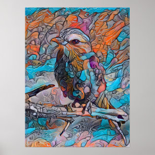 Colorful Abstract Bird Poster