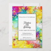 Colorful Abstract Birthday Invitation Kaart (Voorkant)