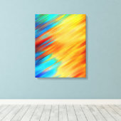 Colorful Abstract Blue Orange Flare Canvas Afdruk (Insitu (Houten vloer))