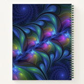 Colorful Abstract Blue Roze Green Fractal Art Name Notitieboek (Achterkant)