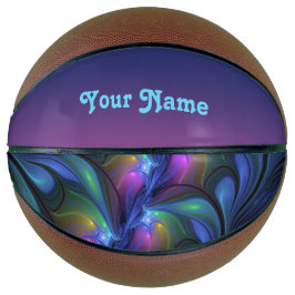 Colorful Abstract Blue roze Green Fractal Ewn Name Basketbal