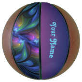 Colorful Abstract Blue roze Green Fractal Ewn Name Basketbal (Verticaal)