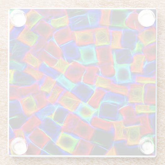 Colorful Abstract Bokeh Blocks Glazen Onderzetter (Achterkant)