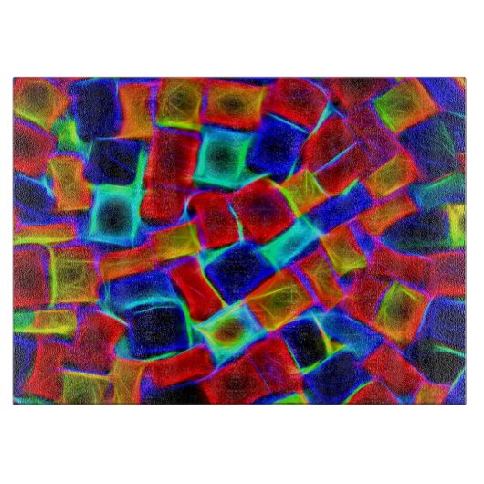 Colorful Abstract Bokeh Blocks Patroon Snijplank (Voorkant)