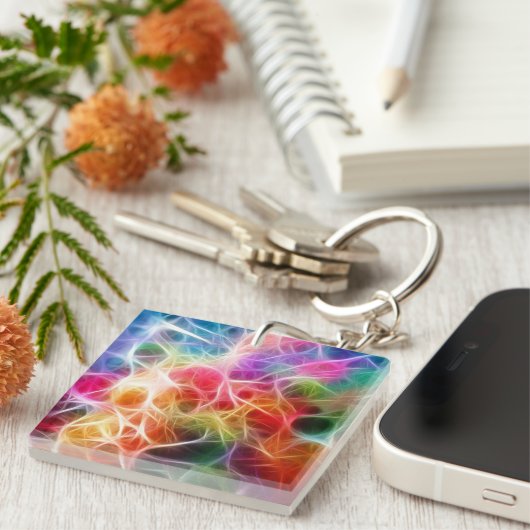 Colorful Abstract Bokeh-verlichtingselektriciteit Sleutelhanger (Voorkant Rechts)
