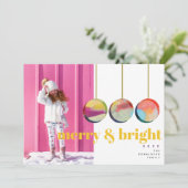 Colorful Abstract Bold III-kerstfotokaart Feestdagenkaart (Staand voorkant)